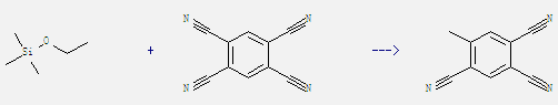 Ethoxytrimethylsilane can react with benzene-1,2,4,5-tetracarbonitrile to get 5-Methyl-1,2,4-benzenetricarbonitrile